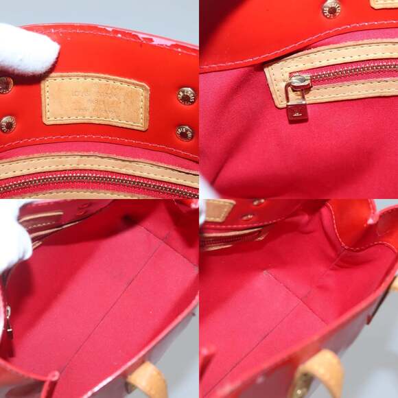 LOUIS VUITTON Monogram Vernis Reade PM Hand Bag Red Rouge M91088 - Picture 11 of 12